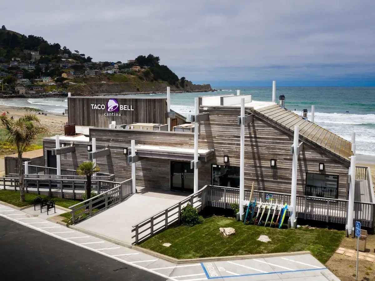 Taco Bell's location in Pacifica, California. Taco Bell