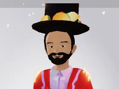 Kal Penn's metaverse avatar for the couple's wedding. Taco Bell